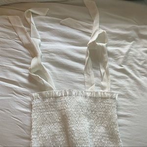 White Crop Top Bow Shoulders Top